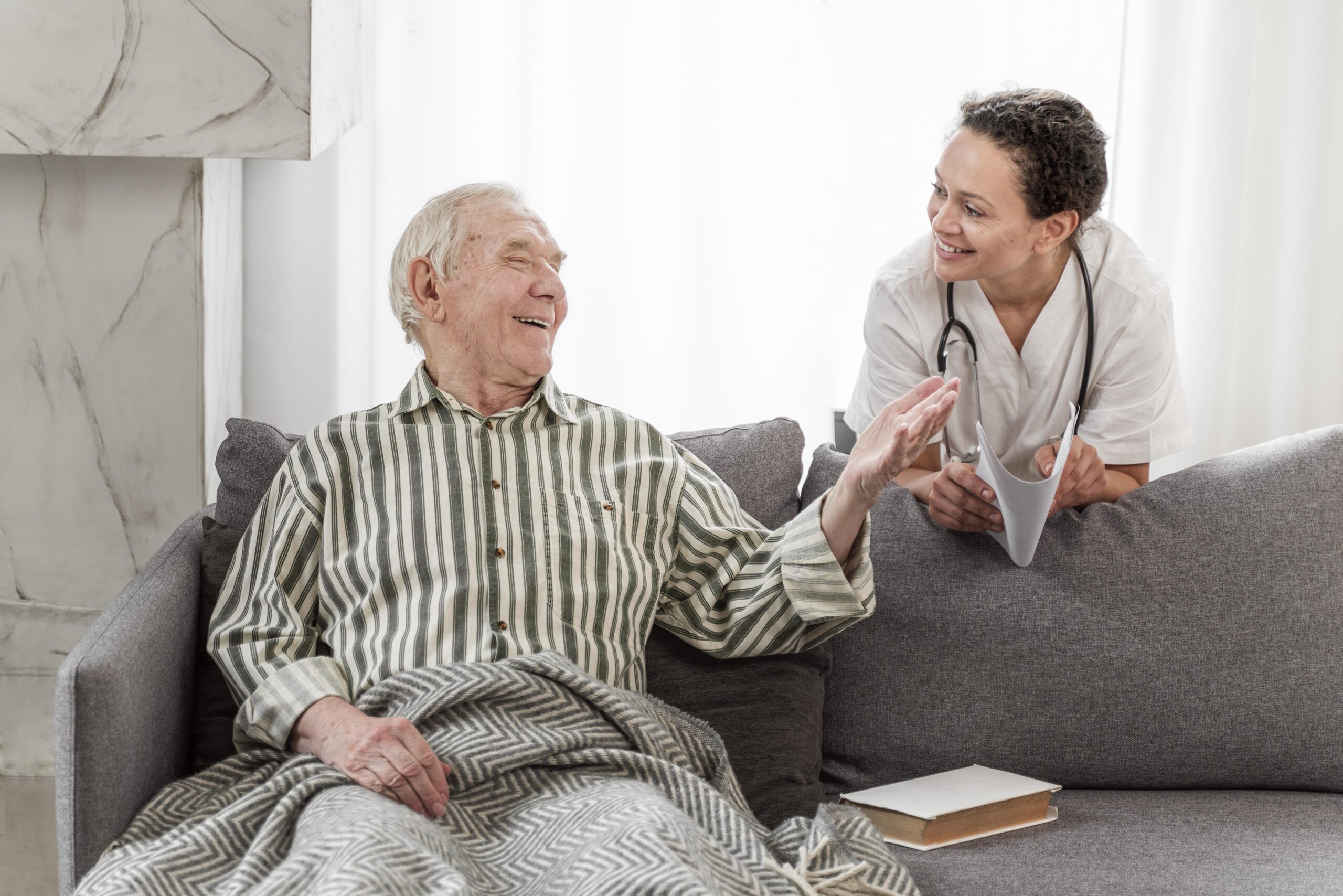 smiley-senior-man-talking-with-doctor